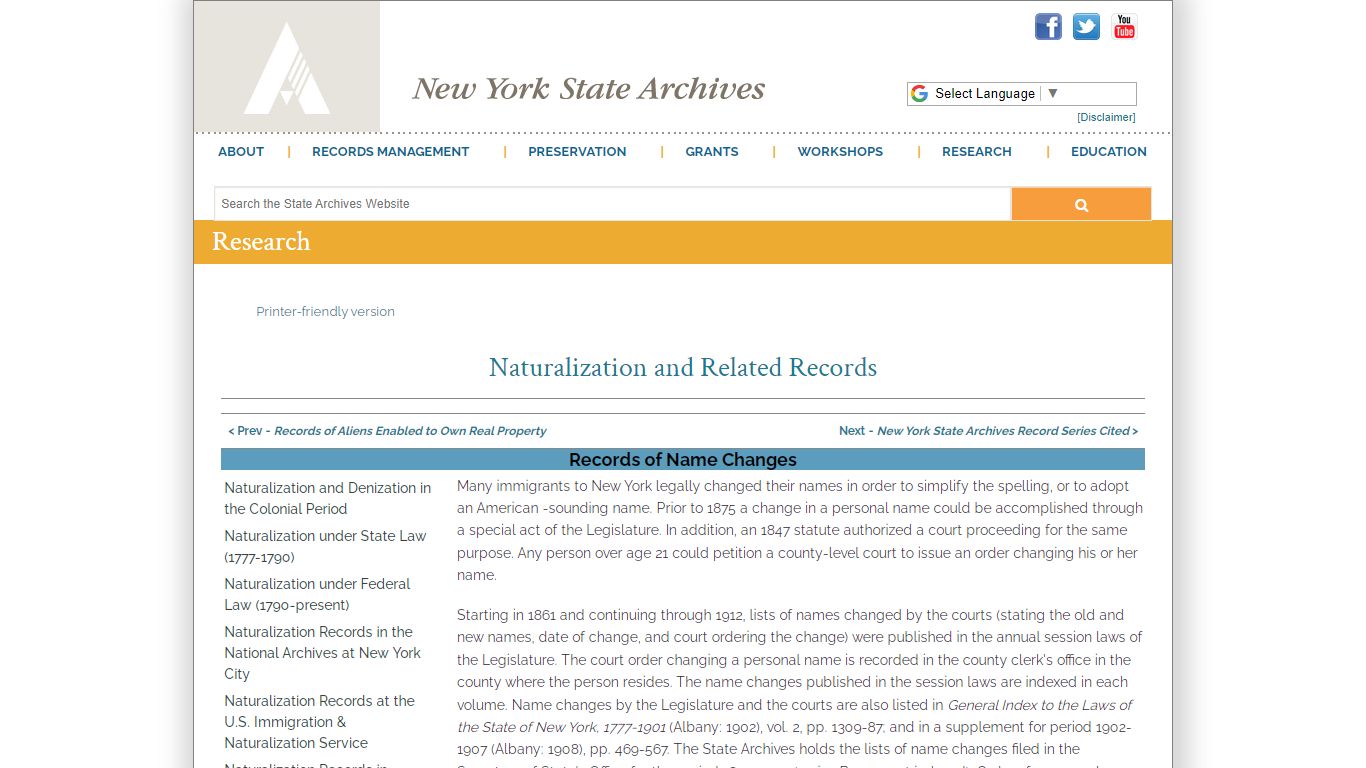 Records of Name Changes | New York State Archives